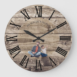 Erstellen Sie Ihre eigene Foto-Rustikal-Holzuhr Große Wanduhr