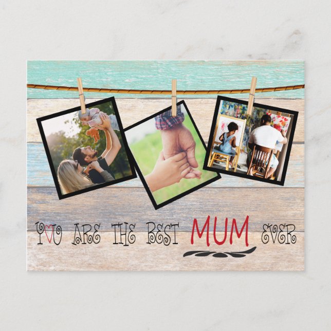 Erstellen Sie Ihre eigene FotoCollage. Beste Mama  Postkarte (Vorderseite)