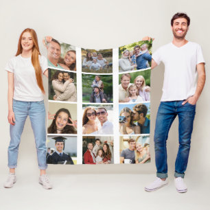 Erstellen Sie Ihre eigene Fotocollage mit 12 Bilde Fleecedecke
