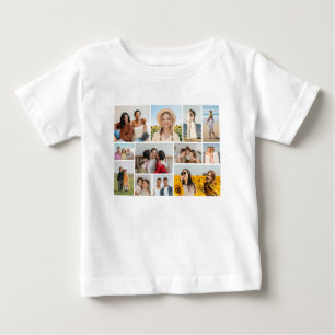 Erstellen Sie Ihre eigene Fotocollage mit 12 Fotos Baby T-shirt