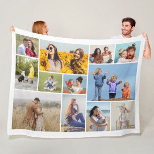 Erstellen Sie Ihre eigene Fotocollage mit 12 Fotos Fleecedecke