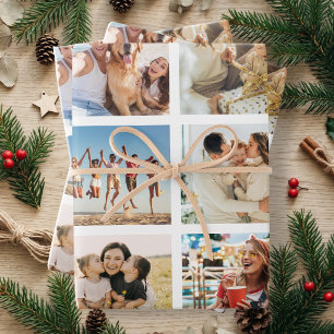 Erstellen Sie Ihre eigene Fotocollage mit 12 Fotos Geschenkpapier Set