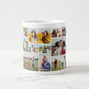 Erstellen Sie Ihre eigene Fotocollage mit 12 Fotos Jumbo-Tasse