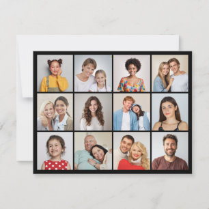 Erstellen Sie Ihre eigene Fotocollage mit 12 Fotos Karte