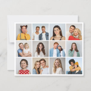 Erstellen Sie Ihre eigene Fotocollage mit 12 Fotos Karte