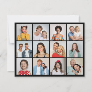 Erstellen Sie Ihre eigene Fotocollage mit 12 Fotos Mitteilungskarte