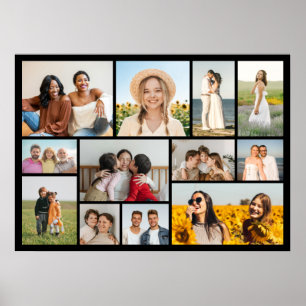 Erstellen Sie Ihre eigene Fotocollage mit 12 Fotos Poster