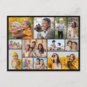 Erstellen Sie Ihre eigene Fotocollage mit 12 Fotos Postkarte