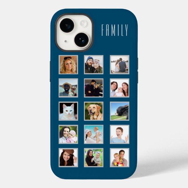 Erstellen Sie Ihre eigene FotoCollage mit 15 Bilde Case-Mate iPhone 14 Hülle (Rückseite)