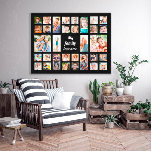 Erstellen Sie Ihre eigene Fotocollage mit 32 Famil Leinwanddruck