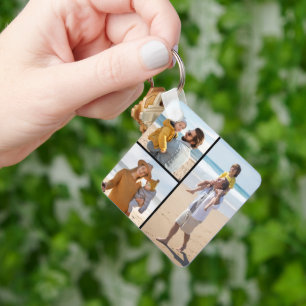 Erstellen Sie Ihre eigene Fotocollage mit 3 Fotos Schlüsselanhänger