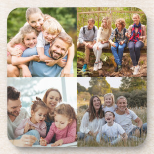 Erstellen Sie Ihre eigene Fotocollage mit 4 Fotos Getränkeuntersetzer
