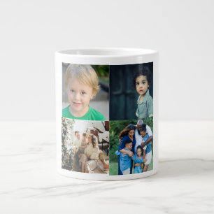Erstellen Sie Ihre eigene Fotocollage mit 4 Fotos Jumbo-Tasse