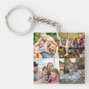 Erstellen Sie Ihre eigene Fotocollage mit 4 Fotos Schlüsselanhänger