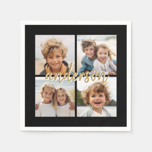 Erstellen Sie Ihre eigene Fotocollage mit 4 Fotos Serviette