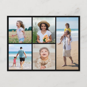 Erstellen Sie Ihre eigene Fotocollage mit 5 Fotos Postkarte