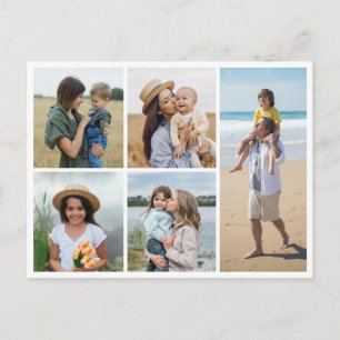 Erstellen Sie Ihre eigene Fotocollage mit 5 Fotos Postkarte