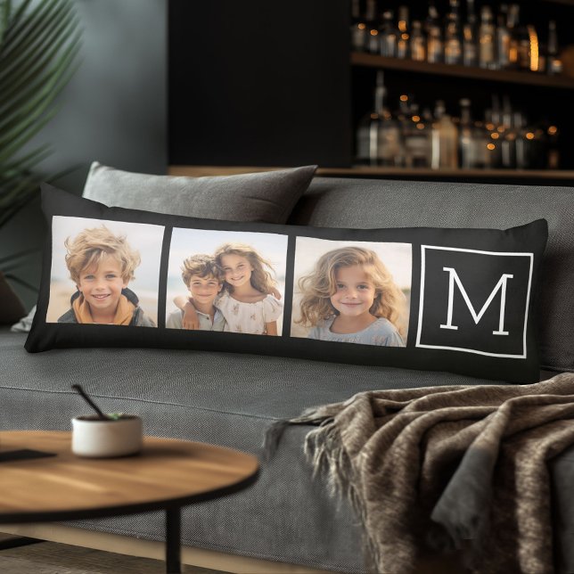 Erstellen Sie Ihre eigene FotoCollage mit Monogram Seitenschläferkissen (Body Pillow with Photo Collage)