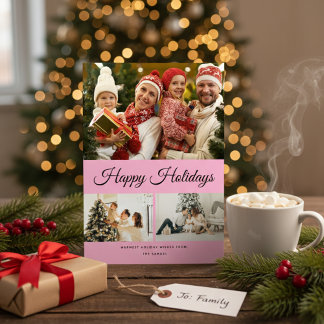 Erstellen Sie Ihre eigene Fotocollage mit violette Feiertagskarte