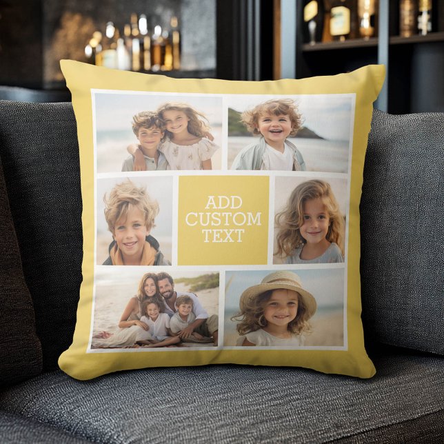 Erstellen Sie Ihre eigene Fotomaterial - Monogramm Kissen (Custom Photo Collage Pillow)