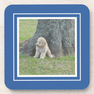 Erstellen Sie Ihre eigene Fotope Blau & Weiß Getränkeuntersetzer