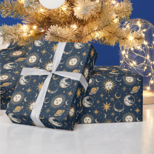 Erstellen Sie Ihre eigene Gold Blue White Celestis Geschenkpapier