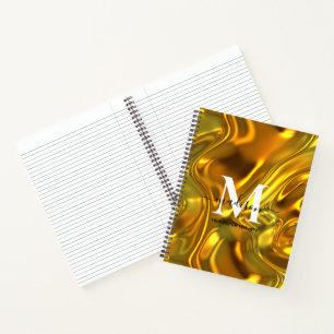Erstellen Sie Ihre eigene Gold-Schwarz-weiß-Monogr Notizbuch