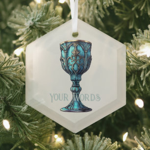 Erstellen Sie Ihre eigene gotische blaue Chalice Ornament Aus Glas