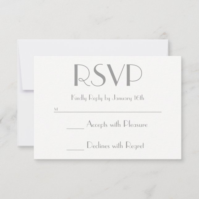 Erstellen Sie Ihre eigene graue und weiße UAWG RSVP Karte (Vorderseite)