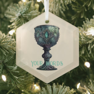 Erstellen Sie Ihre eigene grüne Gotik-Skihütte Ornament Aus Glas