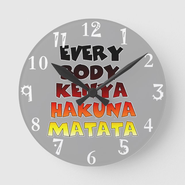 Erstellen Sie Ihre eigene Hakuna Matata Runde Wanduhr (Vorderseite)