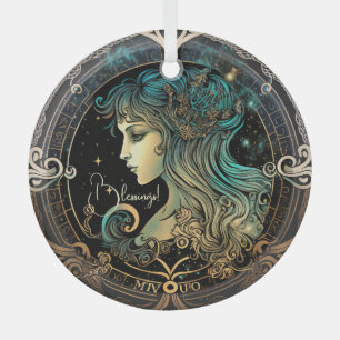 Erstellen Sie Ihre eigene Himmelsvirgo Zodiac Ornament Aus Glas