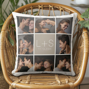 Erstellen Sie Ihre eigene Hochzeitsfoto-Collage-Mo Kissen
