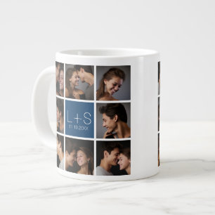Erstellen Sie Ihre eigene Hochzeitsfotocollage-Mon Jumbo-Tasse