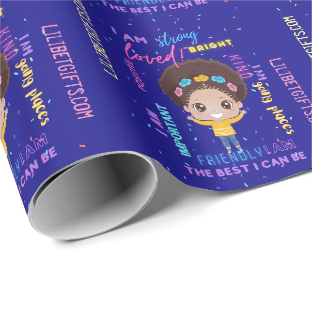 Erstellen Sie Ihre eigene Ich bin - positive Girl  Geschenkpapier (Rolleneckpunkt)