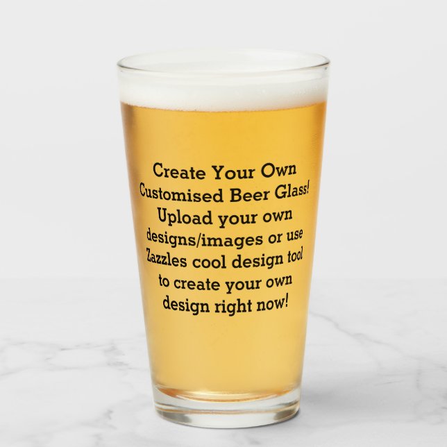 Erstellen Sie Ihre eigene, individuelle Bierbrille Glas (Vorne (Gefüllt))