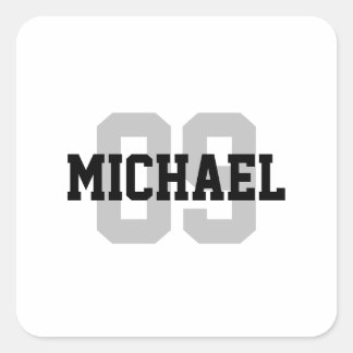 Erstellen Sie Ihre eigene Individuelle Name-Nummer Quadratischer Aufkleber
