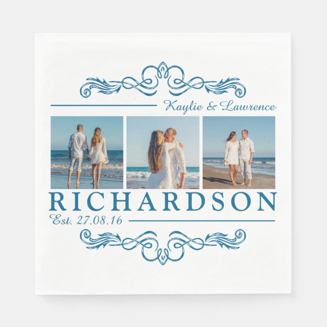 Erstellen Sie Ihre eigene Instagram Beach-Hochzeit Serviette (Vorderseite)