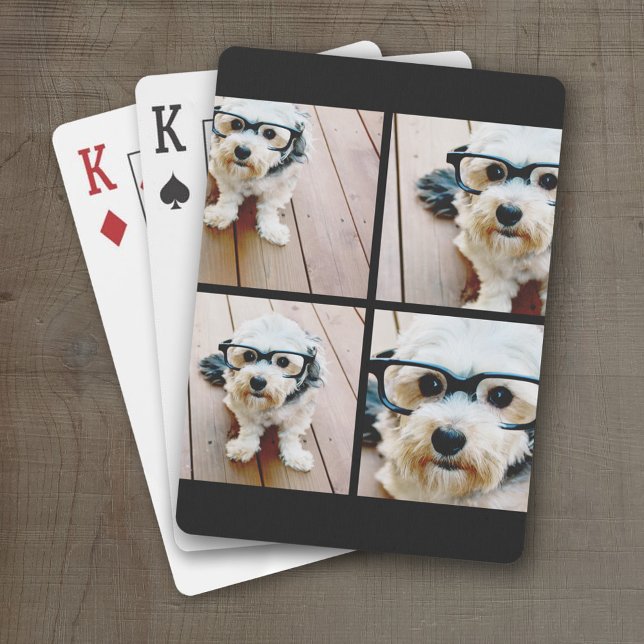 Erstellen Sie Ihre eigene Instagram Collage Black  Spielkarten (Personalized Playing Cards)