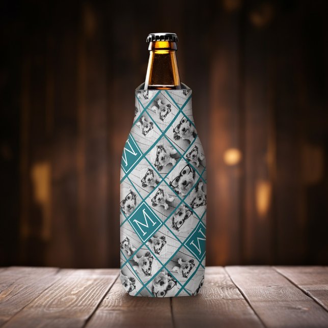 Erstellen Sie Ihre eigene Instagramm-Collage benut Flaschenkühler (All over photo collage pattern - Personalize this bottle cooler with your monogram.)