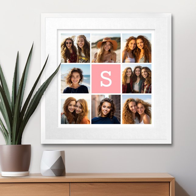Erstellen Sie Ihre eigene Instagramm-Collage benut Poster (Personalized Wall Art with a Photo Collage and Monogram)