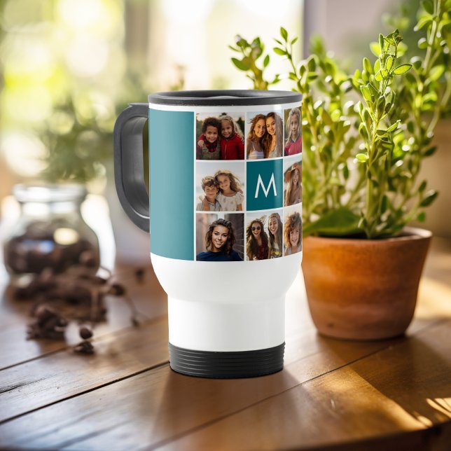 Erstellen Sie Ihre eigene Instagramm-Collage benut Reisebecher (Personalized travel mug - add photos and text or customize completely)