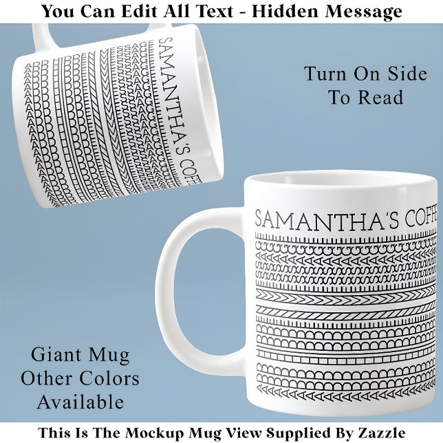 Erstellen Sie Ihre eigene lange versteckte Nachric Jumbo-Tasse (Von Creator hochgeladen)