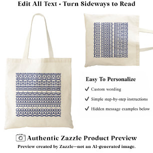 Erstellen Sie Ihre eigene lange versteckte Nachric Tragetasche