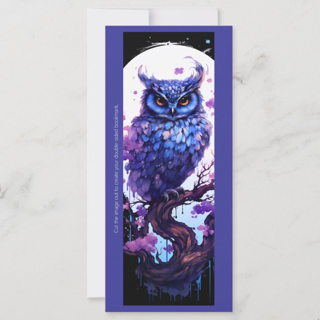 Erstellen Sie Ihre eigene Lila Owl Moon Lesezeiche (Vorderseite)