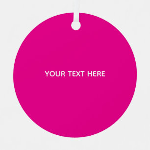 Erstellen Sie Ihre eigene Magenta-Einladungspostka Ornament Aus Metall