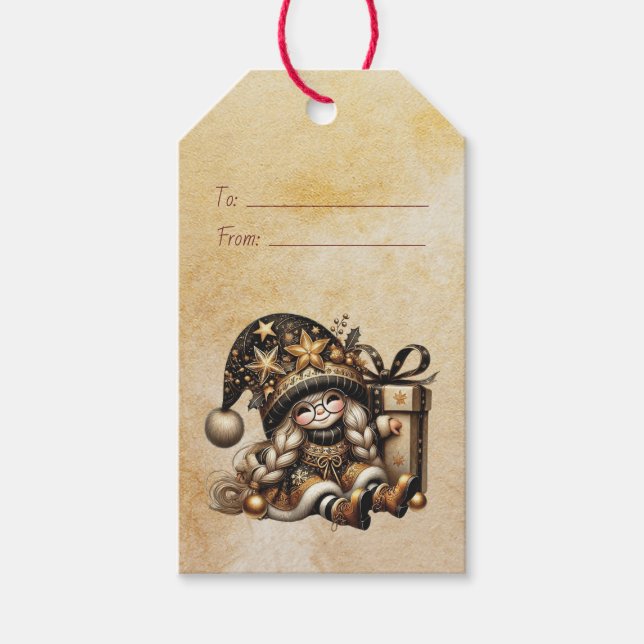 Erstellen Sie Ihre eigene magische Weihnachtsgotte Geschenkanhänger (Vorderseite)