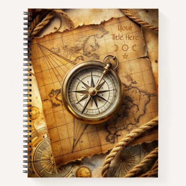 Erstellen Sie Ihre eigene Messing-Kompassrose für  Notizbuch (Vorderseite)