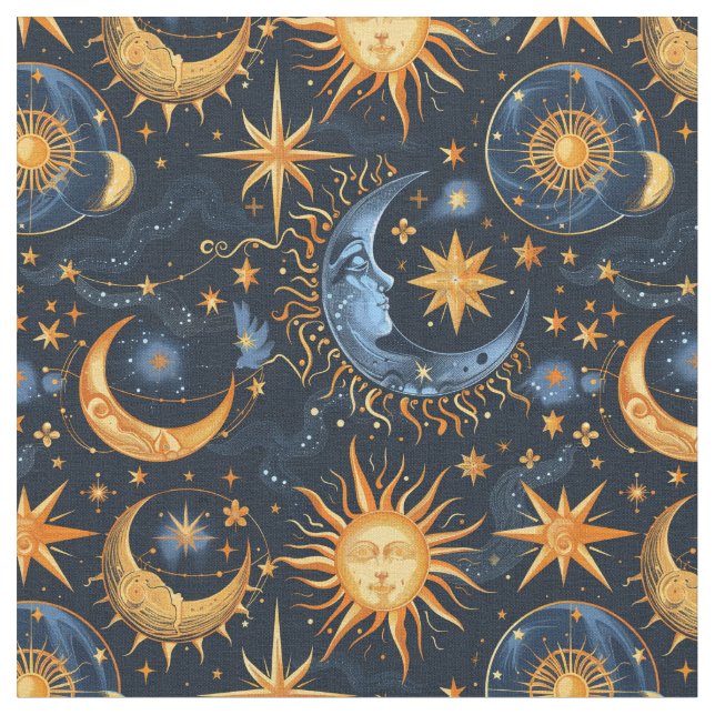 Erstellen Sie Ihre eigene Midnight Blue & Gold Cel Stoff (Nahaufnahme)