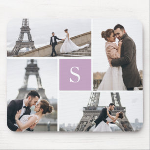 Erstellen Sie Ihre eigene Mit Monogramm 4-Foto-Gal Mousepad